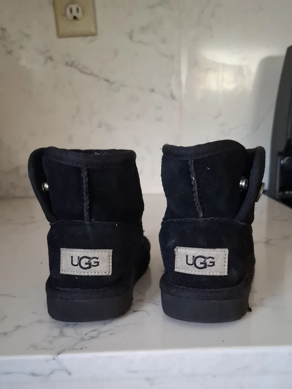 UGG Kids Classic Mini Black Suede Boot